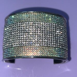 Silver Crystal Cuff Bracelet